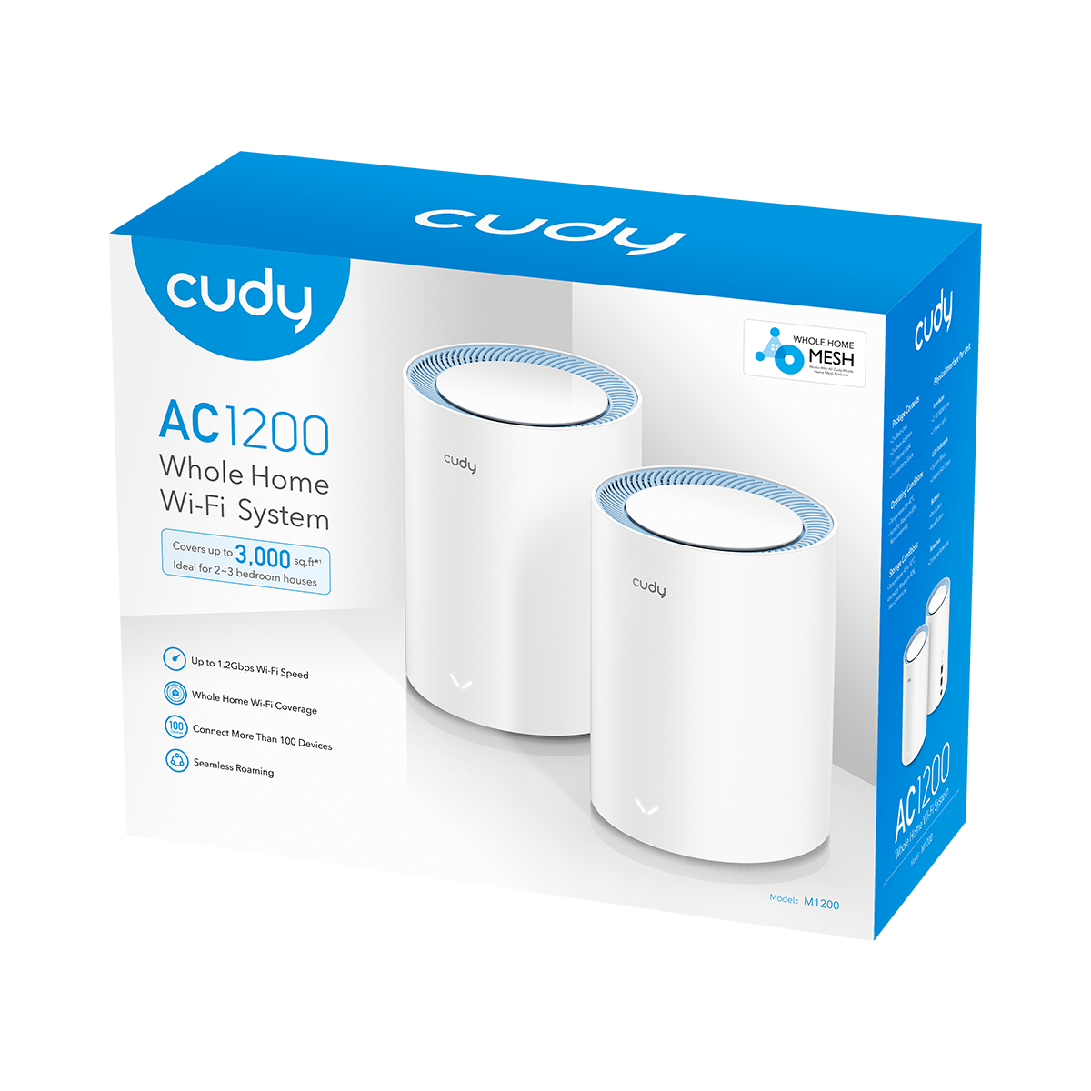 CUDY M1200(2-Pack) - AC1200 Mesh Wi-Fi Sistemi M1200 1.0